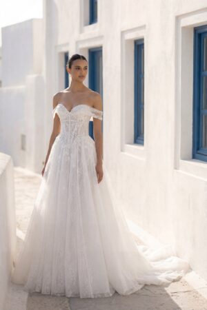 1010066 A-Line brudekjole fra Mori Lee set forfra