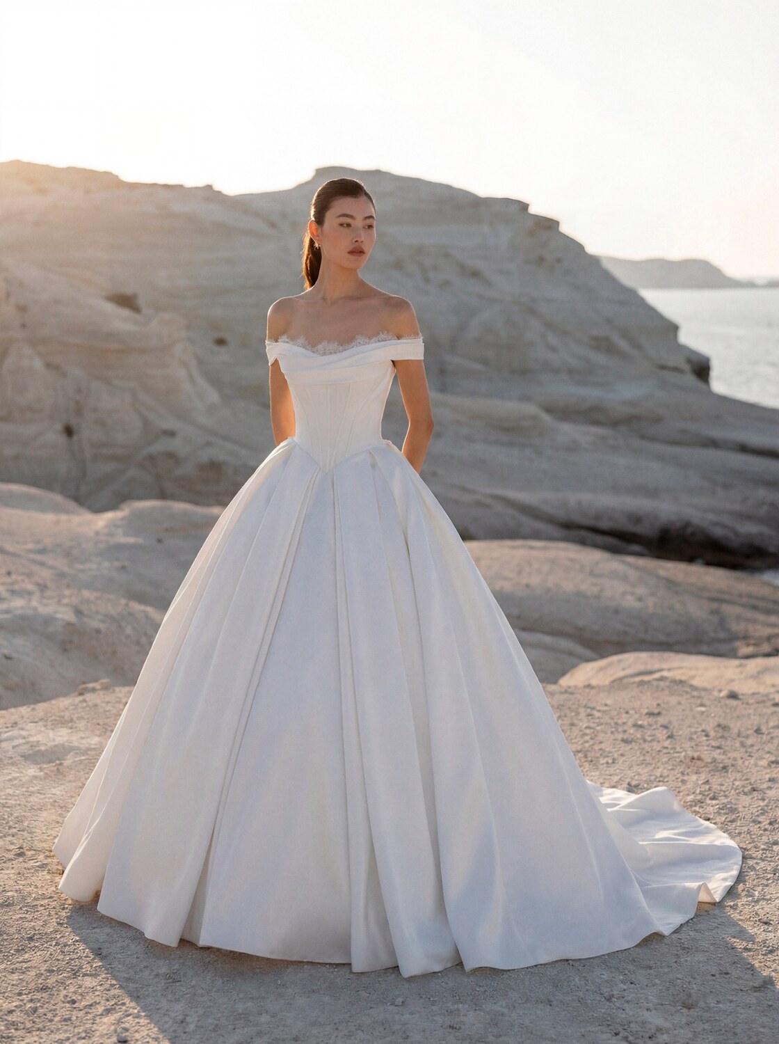 Tyler Ball Gown brudekjole fra Mori Lee set forfra i hel figur