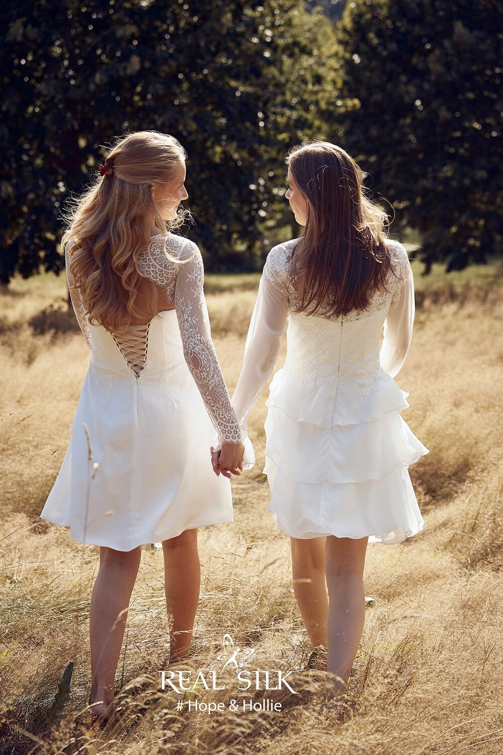Hope og Hollie konfirmationskjoler fra Real Silk set bagfra